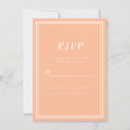 Bruiloft Perzik Modern Elegant RSVP Behuizing Kaar