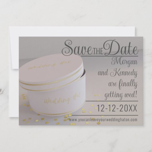 Bruiloft Pet Box Confetti Opslaan De Datum Uitnodi Save The Date (Voorkant)