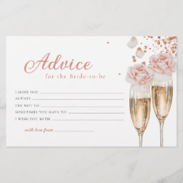 Bruiloft Petals & Prosecco Advieskaart Briefpapier