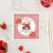 Bruiloft Picknick Gingham Bruidsuitnodiging Servet (Insitu)