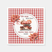 Bruiloft Picknick Gingham Bruidsuitnodiging Servet (Voorkant)
