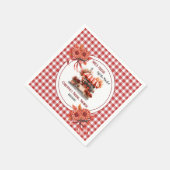 Bruiloft Picknick Gingham Bruidsuitnodiging Servet (Hoek)