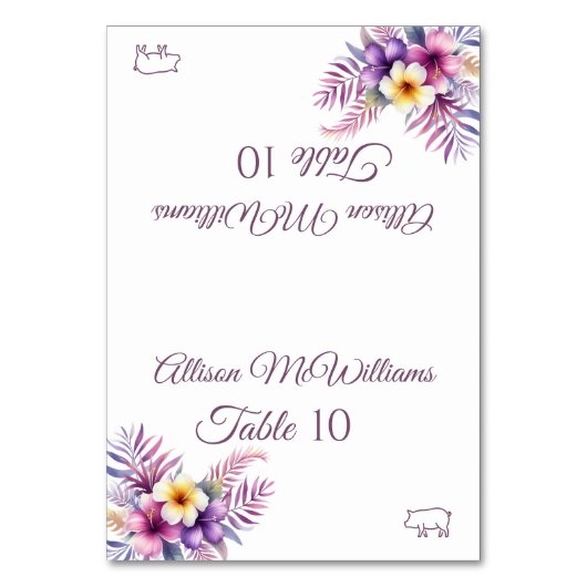 Bruiloft Plaats kaart-eiland Romance-Varkenspictog Kaart (Voorkant)