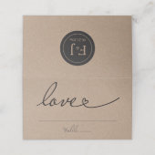 Bruiloft plaats kaart, escort Kaart rustieke kraft Plaatskaartje (Buitenkant ongevouwen)