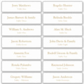 Bruiloft Plaats Kaart Gastennamen Tabel Nummer Gou Sticker (Voorkant)