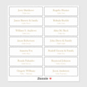 Bruiloft Plaats Kaart Gastennamen Tabel Nummer Gou Sticker (Vel)