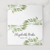 Bruiloft Plaats Kaart Groen Blad Tafel Kaart Plaatskaartje (Buitenkant ongevouwen)