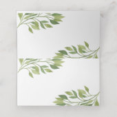 Bruiloft Plaats Kaart Groen Blad Tafel Kaart Plaatskaartje (Binnenkant ongevouwen)