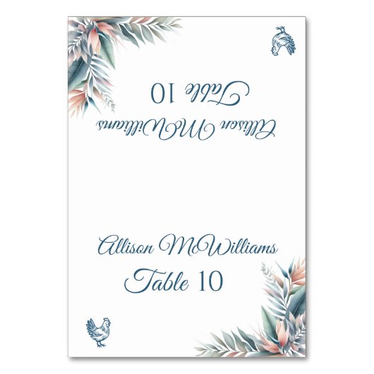 Bruiloft Plaats kaart-Tropische Droom-Pluimvee- Kaart (Voorkant)