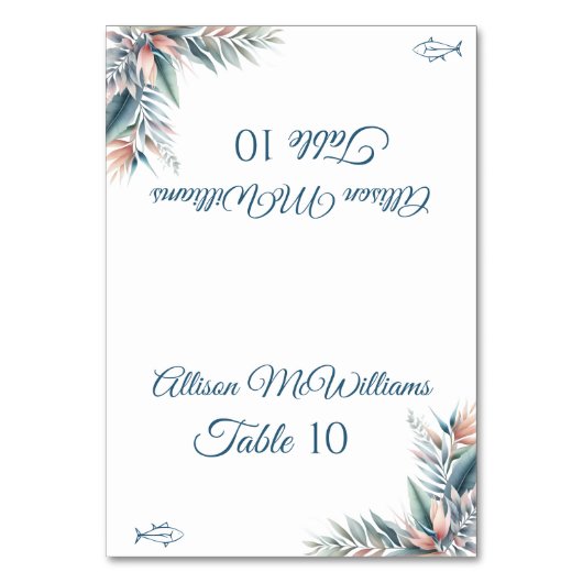 Bruiloft Plaats kaart-Tropische Droom-Vis Icon- Kaart (Voorkant)
