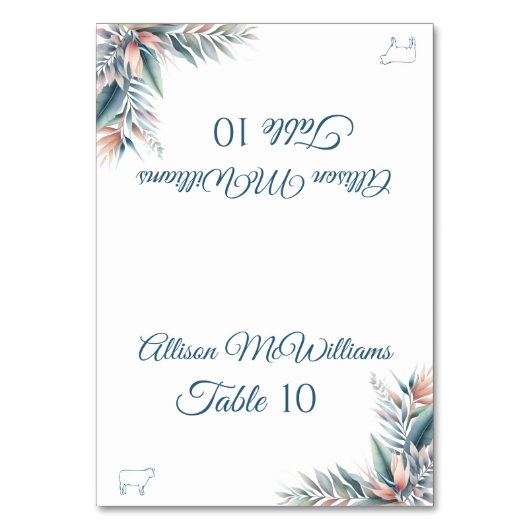 Bruiloft Plaats kaart-Tropische Droom -Vlees- Kaart (Voorkant)