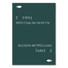 Bruiloft Plaats kaart-Vis Icon-Emerald Groen- Kaart