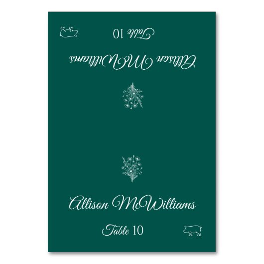 Bruiloft Plaats kaart-Wildflower Elegance-Varkensp Kaart (Voorkant)