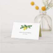 Bruiloft Plaats Kaarten Citroenen Geel en Blauw Plaatskaartje (Achterkant)