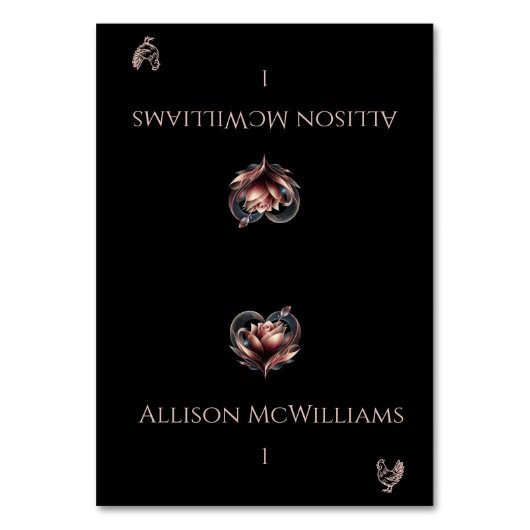 Bruiloft Plaats kaarten-Kip Icon-Roos met Hart Kaart (Voorkant)