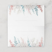 Bruiloft plaats kaarten-pastel koraal rif plaatskaartje (Buitenkant ongevouwen)