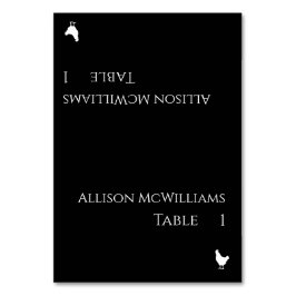 Bruiloft Plaats kaarten-Pluimvee Icon-Zwart en Wit Kaart