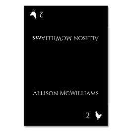 Bruiloft Plaats kaarten-Pluimvee Icon-Zwart en Wit Kaart