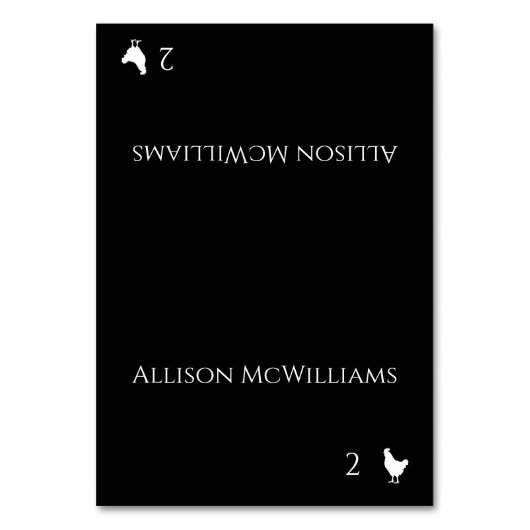 Bruiloft Plaats kaarten-Pluimvee Icon-Zwart en Wit Kaart (Voorkant)