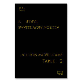 Bruiloft Plaats kaarten-Pork Icon-Zwart en Goud Kaart