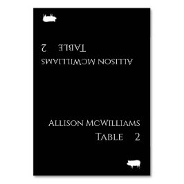 Bruiloft Plaats kaarten-Pork Icon-Zwart en Wit Kaart