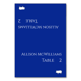 Bruiloft Plaats kaarten-Varkenspictogram-Blauw en Kaart