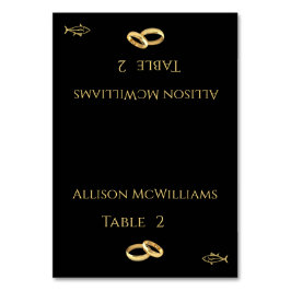 Bruiloft Plaats kaarten-Vis Icon-Zwart en Wit- Kaart