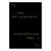 Bruiloft Plaats kaarten-Vlees Icon-Black en Gold- Kaart (Voorkant)