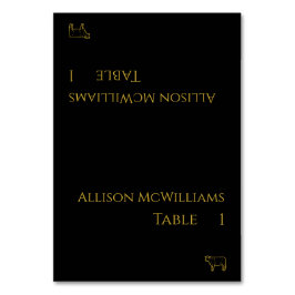 Bruiloft Plaats kaarten-Vlees Icon-Black en Gold- Kaart