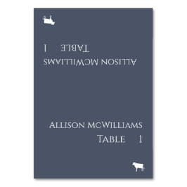 Bruiloft Plaats kaarten-vlees Icon-Blauw en Wit Kaart