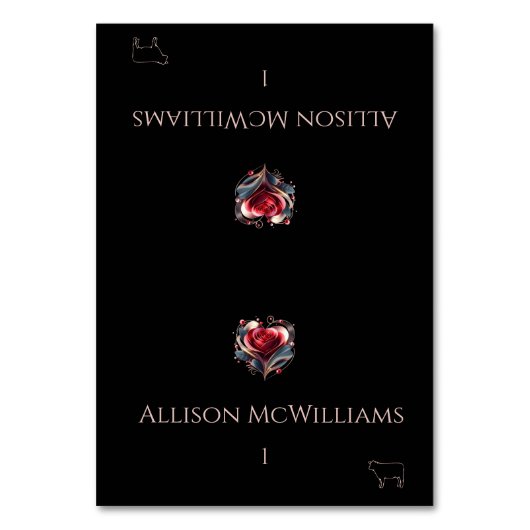 Bruiloft plaats kaarten-vlees icoon-hart gevormd R Kaart (Voorkant)