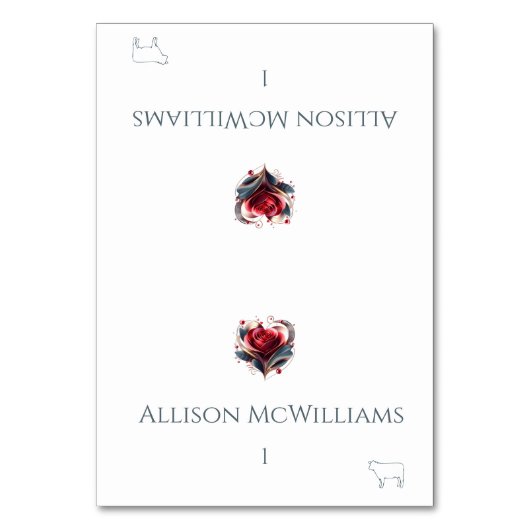 Bruiloft plaats kaarten-vlees icoon-hart gevormd R Kaart (Voorkant)