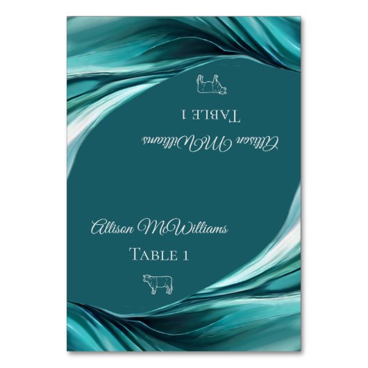 Bruiloft plaats kaarten-vlees icoon-smaragd groen- kaart (Voorkant)