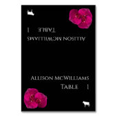 Bruiloft plaats kaarten-vlees icoon-zwart fuchsia  kaart (Voorkant)