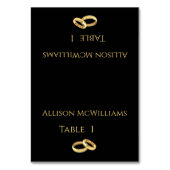 Bruiloft Plaats kaarten-Zwart en Goud- Kaart (Voorkant)