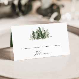 Bruiloft plaatskaart Rustic Pine Forest Plaatskaartje