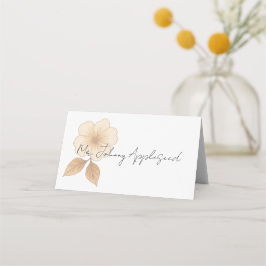 Bruiloft plaatskaarten met Rustic Romance thema Plaatskaartje (Voorkant)