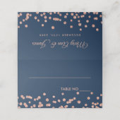 Bruiloft Plaatskaarten Roos Gouden Glitter Confett Plaatskaartje (Buitenkant ongevouwen)