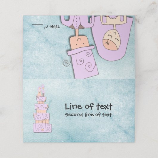 bruiloft plaatskaartje (Buitenkant ongevouwen)