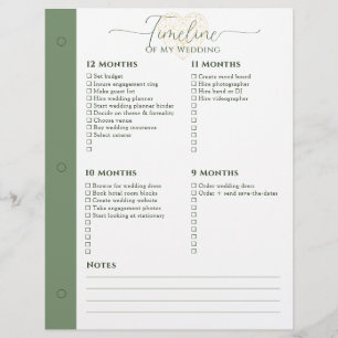 Bruiloft Planner 12 - 5 Maanden Tijdlijn Multomap 