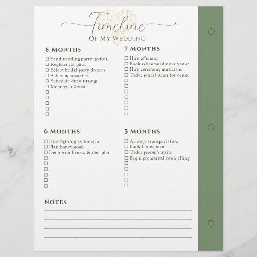 Bruiloft Planner 12 - 5 Maanden Tijdlijn Multomap (Achterkant)