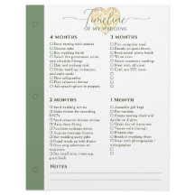 Bruiloft Planner 4 maanden - 1 week tijdlijn pagin