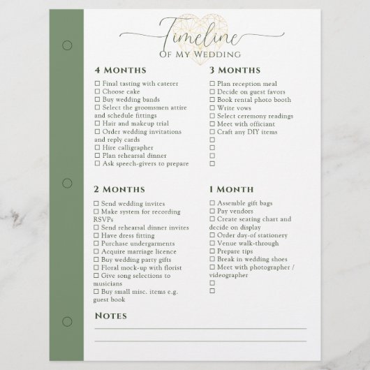 Bruiloft Planner 4 maanden - 1 week tijdlijn pagin (Voorkant)