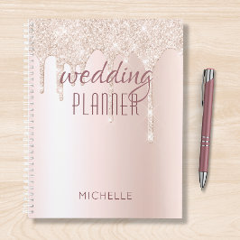 Bruiloft Planner Chique Girly Glitter Naam Planner
