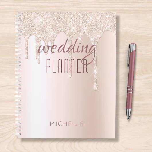 Bruiloft Planner Chique Girly Glitter Naam Planner