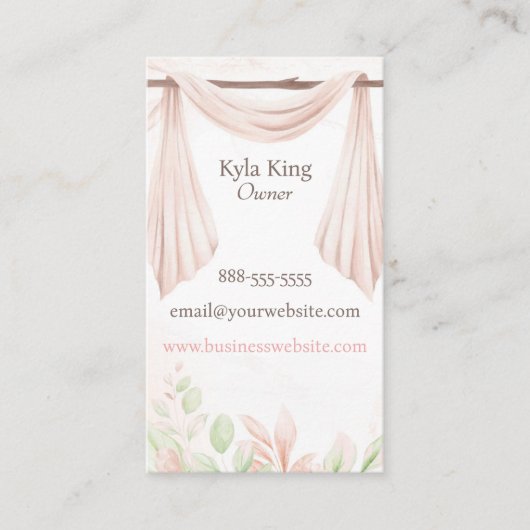 Bruiloft Planner Elegant Bloemen Visitekaartje (Voorkant)