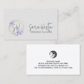 Bruiloft Planner Floral Monogram Visitekaartje (Voorkant / Achterkant)