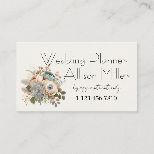Bruiloft Planner Floral Visitekaartje (Voorkant)