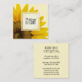 bruiloft Planner | Gele zonnebloemen Vierkante Visitekaartje (Voorkant / Achterkant)