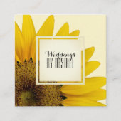 bruiloft Planner | Gele zonnebloemen Vierkante Visitekaartje (Voorkant)